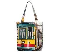 YIJIAYUN Questa borsa a tracolla in tela con stampa tram Lisbona è robusta e leggera per il pendolarismo quotidiano