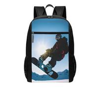 YIJIAYUN Zaino con stampa di immagini da snowboard di grande capacità da 43 cm, per scuola e uso esterno, sia per uomini che per donne.