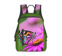 YIJIAYUN Zaino leggero con stampa floreale con farfalla robusto, durevole per andare a scuola, lavoro, shopping, viaggi