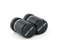 YIJIEBAO Con logo Accessori in alluminio for motocicletta CNC Copertura for tappo stelo valvola pneumatico ruota adatta for YAMAHA MT125 MT 125 MT-125 2014-2021 2022 2023(Black)