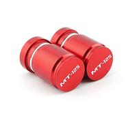 YIJIEBAO Con logo Accessori in alluminio for motocicletta CNC Copertura for tappo stelo valvola pneumatico ruota adatta for YAMAHA MT125 MT 125 MT-125 2014-2021 2022 2023(Red)