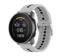 Yikamosi 22MM Doppio colore Sgancio rapido Silicone Chiusura in acciaio inossidabile Cinturino di Ricambio per Donne e Uomini Compatibile con Suunto RUN/Race/Race S/9 Speak,Grigio/Nero