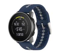 Yikamosi 22MM Doppio colore Sgancio rapido Silicone Chiusura in acciaio inossidabile Cinturino di Ricambio per Donne e Uomini Compatibile con Suunto RUN/Race/Race S/9 Speak,Blu notte/Grigio