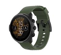 Yikamosi 24MM Sgancio rapido Silicone Chiusura in acciaio inossidabile Cinturino di Ricambio per Donne e Uomini Compatibile con Suunto 7/Suunto 9/9 Baro,Verde militare