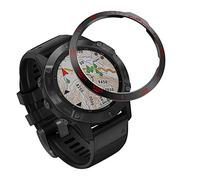 Yikamosi Acciaio inossidabile Anello della lunetta Compatibile con Garmin Fenix 6/6 Pro Watch, Bezel Ring Adhesive Cover Anti graffio e protezione dalle collisioni per Fenix Watch Accessory(Red-2)