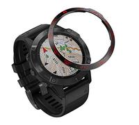 Yikamosi Acciaio inossidabile Anello della lunetta Compatibile con Garmin Fenix 6/6 Pro Watch, Bezel Ring Adhesive Cover Anti graffio e protezione dalle collisioni per Fenix Watch Accessory((Red-1)