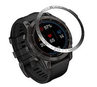 Yikamosi Acciaio inossidabile Anello della lunetta Compatibile con Garmin Fenix 7 Watch,Bezel Ring Adhesive Cover Anti graffio e protezione dalle collisioni per Fenix Watch Accessory,Argento