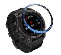Yikamosi Acciaio inossidabile Anello della lunetta Compatibile con Garmin Fenix 7 Watch,Bezel Ring Adhesive Cover Anti graffio e protezione dalle collisioni per Fenix Watch Accessory,Blu