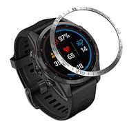 Yikamosi Acciaio inossidabile Anello della lunetta Compatibile con Garmin Fenix 7S Watch,Bezel Ring Adhesive Cover Anti graffio e protezione dalle collisioni per Fenix Watch Accessory,Argento