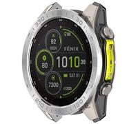 Yikamosi Acciaio inossidabile Anello della lunetta Compatibile con Garmin Fenix 8 47MM AMOLED,Bezel Ring Adhesive Cover Anti graffio e protezione dalle collisioni per Fenix 8 Accessory,Argento/Grigio
