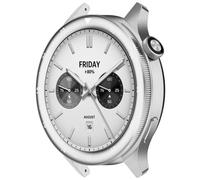 Yikamosi Acciaio inossidabile Anello della lunetta Compatibile con Xiaomi Watch S4/Watch S3,Bezel Ring Adhesive Cover Anti graffio e protezione dalle collisioni per Mi Watch S4,Argento/Bianco