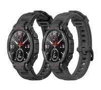 Yikamosi Cinturino Compatibile con Amazfit T-Rex/T-Rex Pro - Sgancio Rapido in Silicone con Chiusura in Acciaio Inossidabile - Ricambio per A1918 - Nero+Grigio Scuro