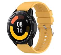 Yikamosi Cinturino Compatibile con Xiaomi S1 Active,22MM Sgancio rapido Silicone Argento Chiusura in acciaio inossidabile Cinturino di Ricambio per Xiaomi S1 Active/Color 2,Giallo