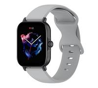 Yikamosi Compatibile con Amazfit Active Cinturino per Donne e Uomini,20MM Sgancio Rapido Silicone Chiusura in acciaio inossidabile Cinturino di Ricambio per Amazfit Active,Grigio