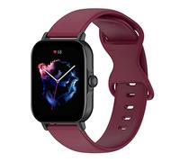 Yikamosi Compatibile con Amazfit Active Cinturino per Donne e Uomini,20MM Sgancio Rapido Silicone Chiusura in acciaio inossidabile Cinturino di Ricambio per Amazfit Active,Borgogna