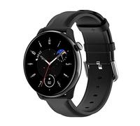 Yikamosi Compatibile con Amazfit GTR Mini Cinturino per Donne e Uomini,20MM Sgancio Rapido vera pelle Chiusura in acciaio inossidabile Cinturino di Ricambio per Amazfit GTR Mini(A2174),Nero