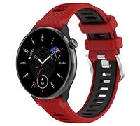 Yikamosi Compatibile con Amazfit GTR Mini Cinturino per Donne e Uomini,Doppio colore Sgancio Rapido Silicone Chiusura in acciaio inossidabile Cinturino di Ricambio per Amazfit GTR Mini,Rosso/Nero