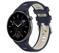 Yikamosi Compatibile con Amazfit GTR Mini Cinturino per Donne e Uomini,Doppio colore Sgancio Rapido Silicone Chiusura in acciaio inossidabile Cinturino di Ricambio per Amazfit GTR Mini,Blu Notte/Cachi