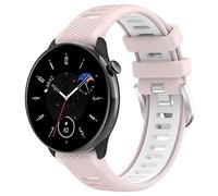 Yikamosi Compatibile con Amazfit GTR Mini Cinturino per Donne e Uomini,Doppio colore Sgancio Rapido Silicone Chiusura in acciaio inossidabile Cinturino di Ricambio per Amazfit GTR Mini,Rosa/Bianco