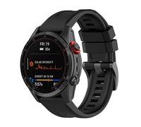Yikamosi Compatibile con Garmin Fenix 7X Cinturino,26MM Sgancio Rapido Silicone Chiusura in acciaio inossidabile Cinturino di Ricambio per Garmin Fenix 7X/TACTIX 7,Nero