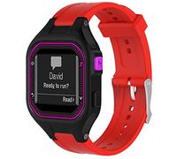 Yikamosi Compatibile con Garmin Forerunner 25 Cinturino,Sgancio Rapido Silicone Chiusura in acciaio inossidabile Cinturino di Ricambio per Garmin Forerunner 25 Donne,Rosso