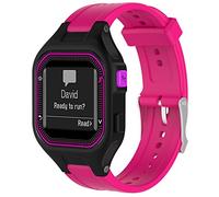 Yikamosi Compatibile con Garmin Forerunner 25 Cinturino,Sgancio Rapido Silicone Chiusura in acciaio inossidabile Cinturino di Ricambio per Garmin Forerunner 25 Donne,Rose Red