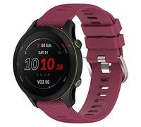 Yikamosi Compatibile con Garmin Forerunner 255 Cinturino,22MM Sgancio Rapido Silicone Chiusura in acciaio inossidabile Cinturino di Ricambio per Garmin Forerunner 255/Venu 2,Vino rosso