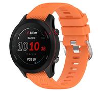 Yikamosi Compatibile con Garmin Forerunner 255 Cinturino,22MM Sgancio Rapido Silicone Chiusura in acciaio inossidabile Cinturino di Ricambio per Garmin Forerunner 255/Venu 2,Arancia
