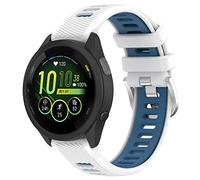 Yikamosi Compatibile con Garmin Forerunner 265S Cinturino per Donne e Uomini,Doppio colore Sgancio Rapido Silicone Chiusura in acciaio inossidabile Cinturino di Ricambio per Forerunner 265S,Bianco/Blu
