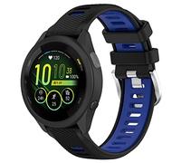 Yikamosi Compatibile con Garmin Forerunner 265S Cinturino per Donne e Uomini,Doppio colore Sgancio Rapido Silicone Chiusura in acciaio inossidabile Cinturino di Ricambio per Forerunner 265S,Nero/Blu