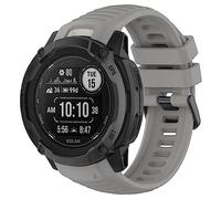 Yikamosi Compatibile con Garmin Instinct 2X Cinturino per Donne e Uomini,Sgancio Rapido Silicone Chiusura in acciaio inossidabile Cinturino di Ricambio per Garmin Instinct 2X,Grigio