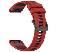 Yikamosi Compatibile con Garmin Quatix 8 Cinturino per Donne e Uomini,22MM Doppio colore Quick Fit Silicone Chiusura in acciaio inossidabile Cinturino di Ricambio per Quatix 8 47MM,Rosso/Nero