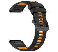 Yikamosi Compatibile con Garmin Quatix 8 Cinturino per Donne e Uomini,22MM Doppio colore Quick Fit Silicone Chiusura in acciaio inossidabile Cinturino di Ricambio per Quatix 8 47MM,Nero/Arancione