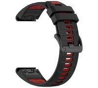 Yikamosi Compatibile con Garmin Quatix 8 Cinturino per Donne e Uomini,22MM Doppio colore Quick Fit Silicone Chiusura in acciaio inossidabile Cinturino di Ricambio per Quatix 8 47MM,Nero/Rosso