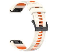 Yikamosi Compatibile con Garmin Quatix 8 Cinturino per Donne e Uomini,22MM Doppio colore Quick Fit Silicone Chiusura in acciaio inossidabile Cinturino di Ricambio per Quatix 8 47MM,Cachi/Arancione