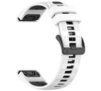 Yikamosi Compatibile con Garmin Quatix 8 Cinturino per Donne e Uomini,26MM Doppio colore Quick Fit Silicone Chiusura in acciaio inossidabile Cinturino di Ricambio per Quatix 8 51MM,Bianco/Nero