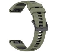 Yikamosi Compatibile con Garmin Quatix 8 Cinturino per Donne e Uomini,Doppio colore Quick Fit Silicone Chiusura in acciaio inossidabile Cinturino di Ricambio per Quatix 8 47MM,Verde Militare/Nero