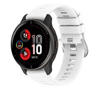Yikamosi Compatibile con Garmin Venu 2 Plus Cinturino,20MM Sgancio Rapido Silicone Chiusura in acciaio inossidabile Cinturino di Ricambio per Garmin Venu 2 Plus/Forerunner 158,Bianco
