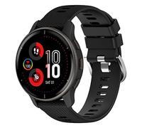Yikamosi Compatibile con Garmin Venu 2 Plus Cinturino,20MM Sgancio Rapido Silicone Chiusura in acciaio inossidabile Cinturino di Ricambio per Garmin Venu 2 Plus/Forerunner 158,Nero