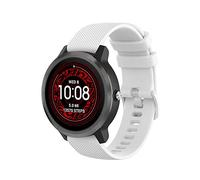 Yikamosi Compatibile con Garmin Vivoactive 4S Cinturion,18MM Sgancio Rapido Silicone Chiusura in acciaio inossidabile Cinturino di Ricambio per Garmin Vivoactive 4S/Vivomove 3S,Bianca
