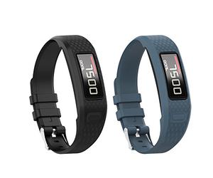Yikamosi Compatibile con Garmin vivofit 1/vivofit 2 Cinturion,Morbido silicone Watch Cinturion traspirante Sostituzione cinghia per Garmin vivofit 1/vivofit 2(Large,Black+Slate)