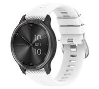 Yikamosi Compatibile con Garmin VivoMove Trend Cinturino per Donne e Uomini,Sgancio Rapido Silicone Chiusura in acciaio inossidabile Cinturino di Ricambio per Garmin VivoMove Trend,Bianco