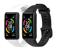 Yikamosi Compatibile con Honor Band 6 Cinturino/Huawei Band 6 Cinturino,Sgancio Rapido TPU Chiusura in acciaio inossidabile Cinturino di Ricambio per Honor Band 6/Huawei Band 6,Bianco+Nero