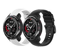 Yikamosi Compatibile con Honor Watch GS Pro Cinturino,sgancio rapido Silicone Chiusura in acciaio inossidabile Cinturino di Ricambio per Honor Watch GS Pro,Bianco + Nero