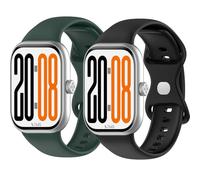 Yikamosi Compatibile con Honor Watch X5 Cinturino per Donne e Uomini,20MM Sgancio Rapido Silicone Chiusura in acciaio inossidabile Cinturino di Ricambio per Watch X5 SmartWatch,Verde Scuro+Nero