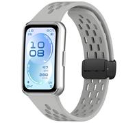 Yikamosi Compatibile con Huawei Band 11 Cinturino per Donne e Uomini,Sgancio Rapido Silicone Fibbia magneticae Cinturino di Ricambio per Band 11/Band 11 Pro,Grigio