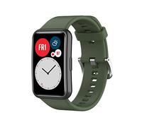Yikamosi Compatibile con Huawei Watch Fit Cinturino,sgancio rapido Silicone Chiusura in acciaio inossidabile Cinturino di Ricambio per Huawei Watch Fit,Amry Green