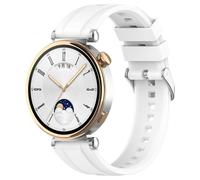 Yikamosi Compatibile con Huawei Watch GT4 Cinturino per Donne e Uomini,18MM Sgancio Rapido Silicone Chiusura in acciaio inossidabile Cinturino di Ricambio per Huawei Watch GT4 41MM,Bianco