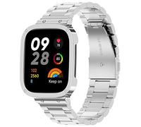 Yikamosi Compatibile con Redmi Watch 3 Cinturino per Donne e Uomini,Sgancio Rapido Acciaio Inossidabile Metallo Cinturino di Ricambio per Redmi Watch 3/Xiaomi Watch Lite 3,Argento