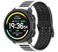 Yikamosi Compatibile con Suunto Nautic S Cinturino per Donne e Uomini,22MM Sgancio Rapido Silicone Chiusura in acciaio inossidabile Cinturino di Ricambio per Nautic S/Vertical 2/Race 2,Bianco/Nero